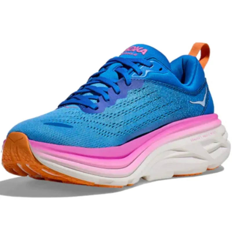 Hoka One One Women's Bondi 8 Wide Running Shoes Coastal Sky/All Board-2